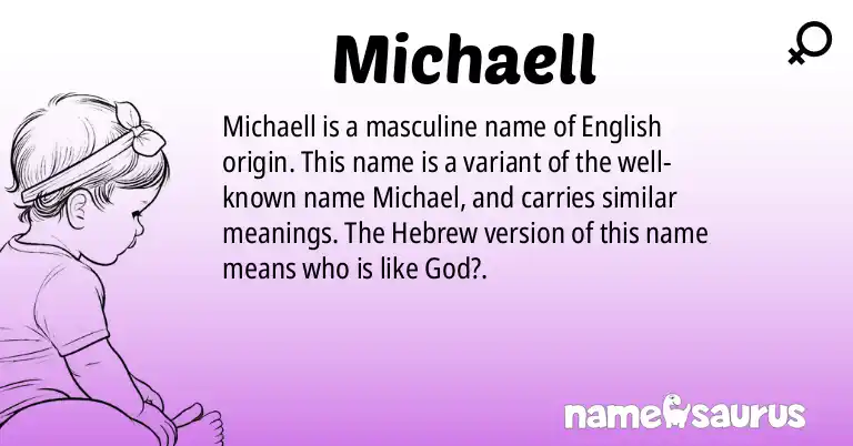 Infographic about Michaell name meaning, Michaell is a name from English origin(s).
