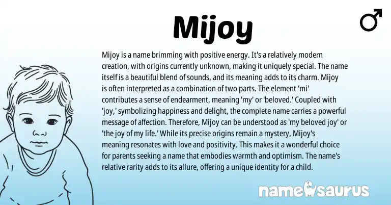 Infographic about Mijoy name meaning, Mijoy is a name from Other origin(s).