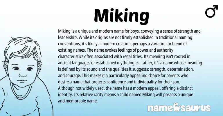 Infographic about Miking name meaning, Miking is a name from English origin(s).