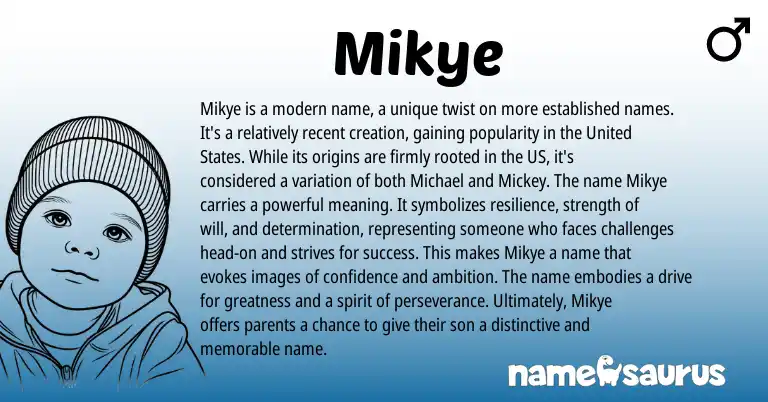 Infographic about Mikye name meaning, Mikye is a name from Other origin(s).