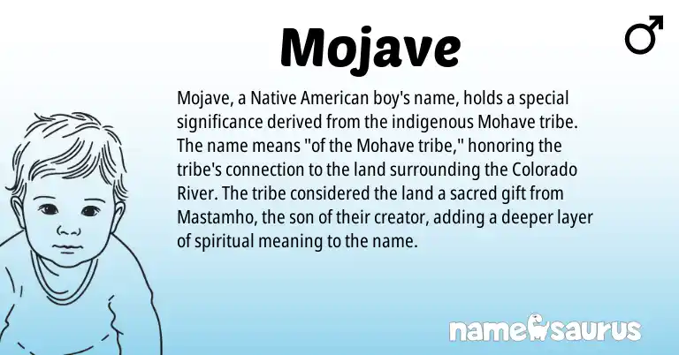 Infographic about Mojave name meaning, Mojave is a name from Native American origin(s).