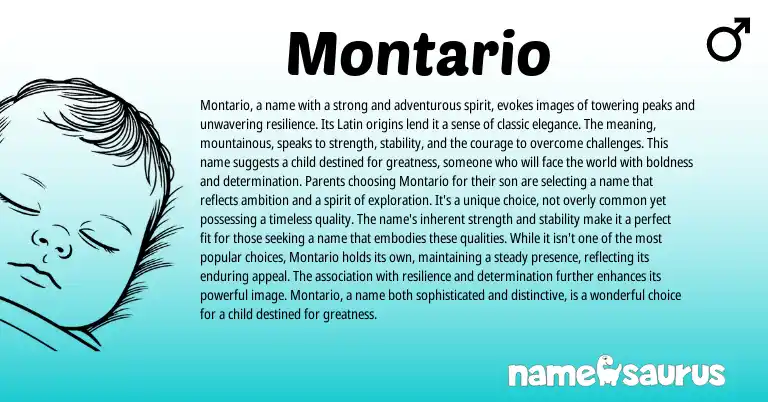 Infographic about Montario name meaning, Montario is a name from Other origin(s).