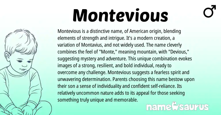 Infographic about Montevious name meaning, Montevious is a name from Other origin(s).