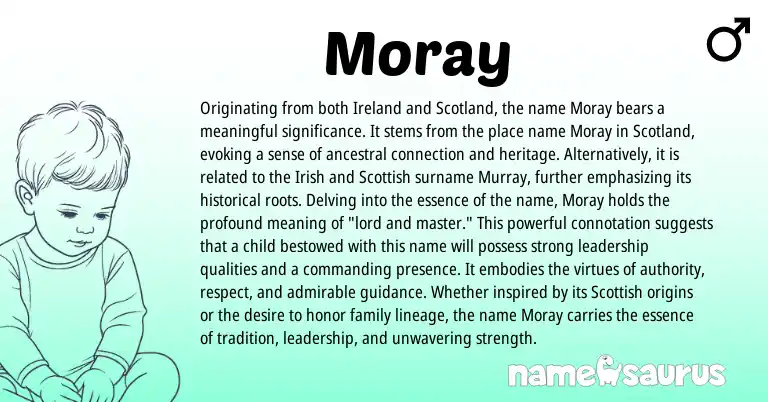 Infographic about Moray name meaning, Moray is a name from Irish, Ireland, Scottish origin(s).