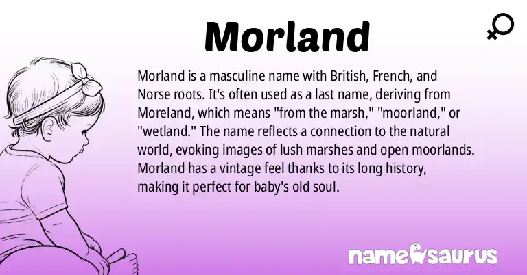 Infographic about Morland name meaning, Morland is a name from British, French, Norse origin(s).