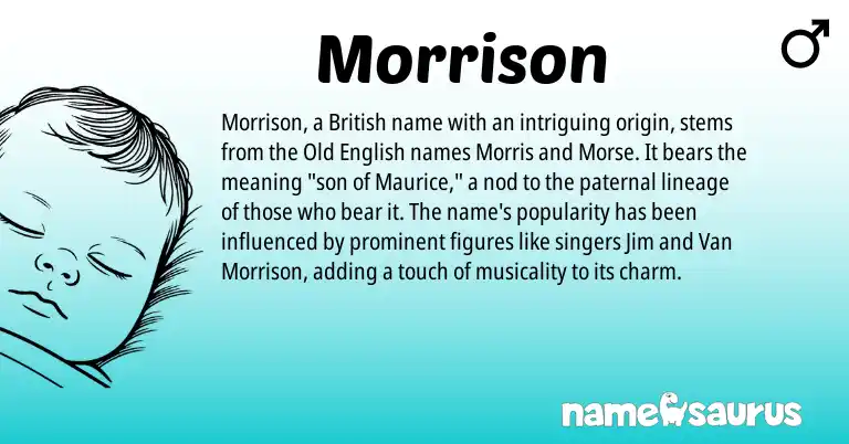 Infographic about Morrison name meaning, Morrison is a name from Old English, British origin(s).