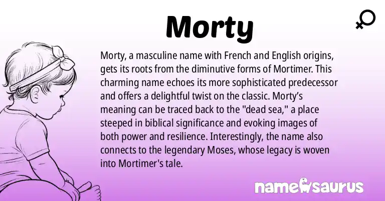 Infographic about Morty name meaning, Morty is a name from French, English origin(s).