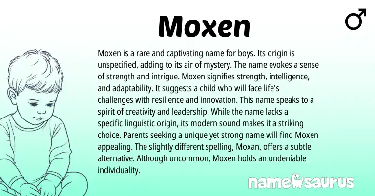 Infographic about Moxen name meaning, Moxen is a name from Other origin(s).