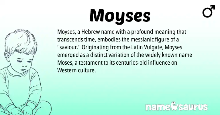 Infographic about Moyses name meaning, Moyses is a name from Latin, Hebrew origin(s).