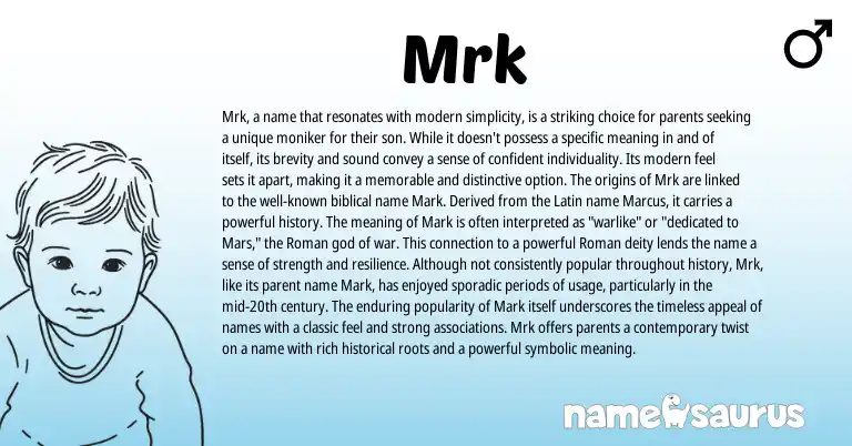 Infographic about Mrk name meaning, Mrk is a name from Other origin(s).