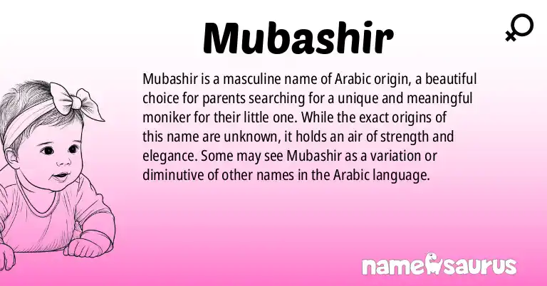 Infographic about Mubashir name meaning, Mubashir is a name from N/A origin(s).