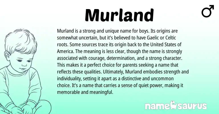 Infographic about Murland name meaning, Murland is a name from Gaelic, English, Celtic origin(s).