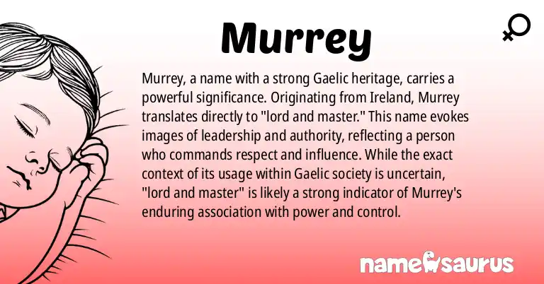 Infographic about Murrey name meaning, Murrey is a name from Gaelic origin(s).