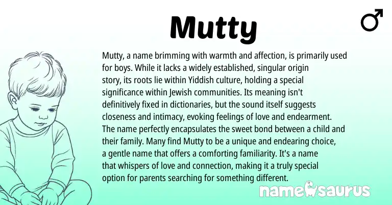 Infographic about Mutty name meaning, Mutty is a name from Other origin(s).