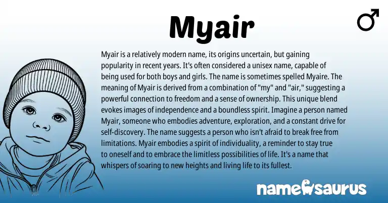 Infographic about Myair name meaning, Myair is a name from Other origin(s).