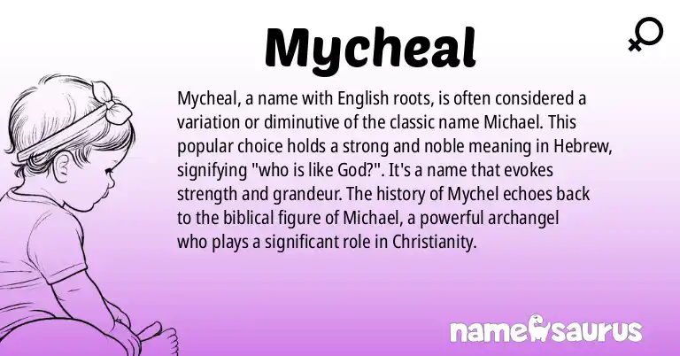 Infographic about Mycheal name meaning, Mycheal is a name from English origin(s).
