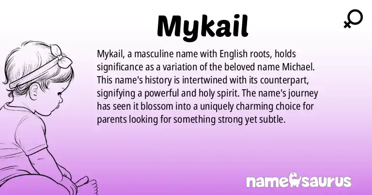 Infographic about Mykail name meaning, Mykail is a name from English origin(s).