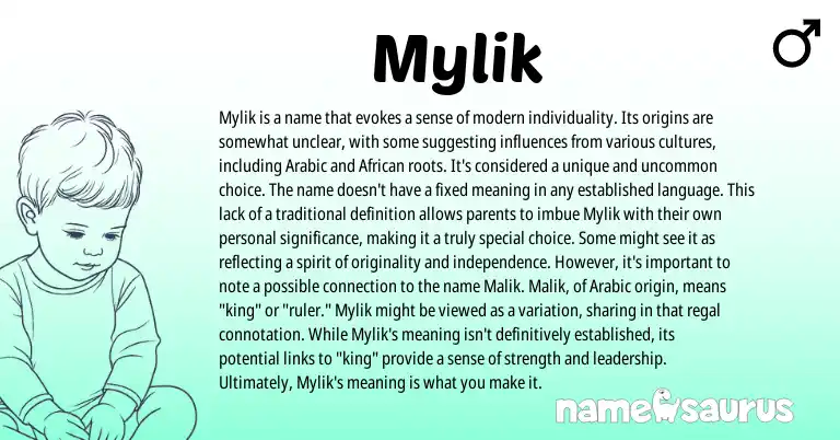 Infographic about Mylik name meaning, Mylik is a name from Other origin(s).