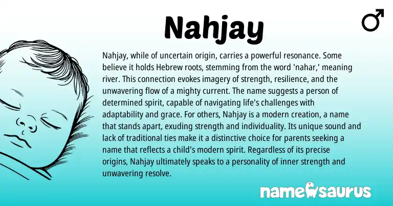 Infographic about Nahjay name meaning, Nahjay is a name from Hebrew origin(s).