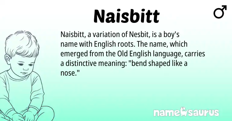 Infographic about Naisbitt name meaning, Naisbitt is a name from Old English, English origin(s).