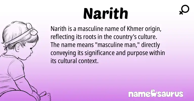 Infographic about Narith name meaning, Narith is a name from Khmer origin(s).
