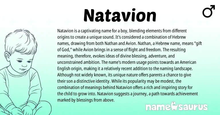 Infographic about Natavion name meaning, Natavion is a name from Hebrew origin(s).