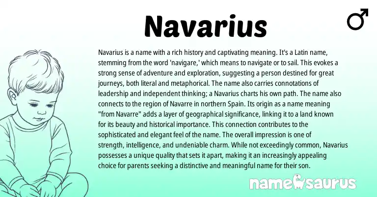 Infographic about Navarius name meaning, Navarius is a name from Latin origin(s).