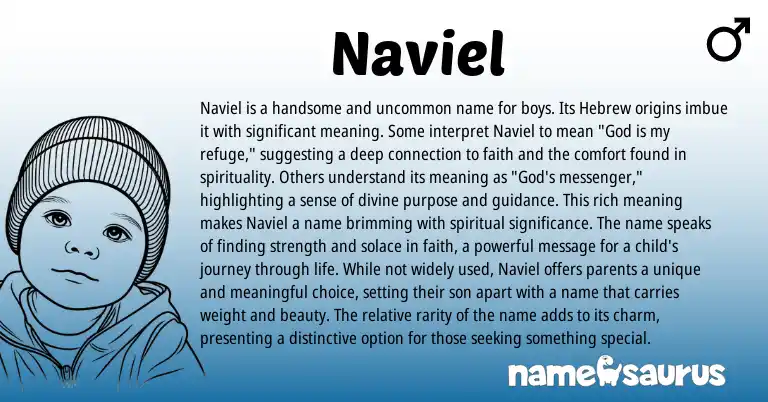 Infographic about Naviel name meaning, Naviel is a name from Hebrew origin(s).