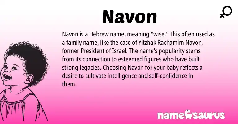 Infographic about Navon name meaning, Navon is a name from Hebrew origin(s).