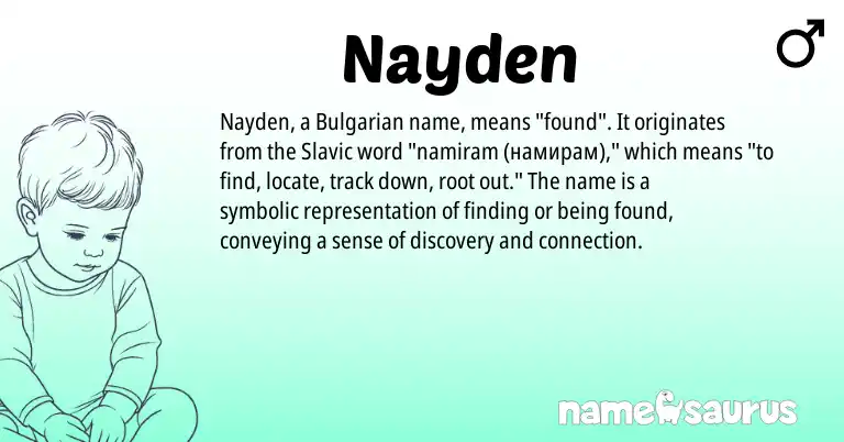 Infographic about Nayden name meaning, Nayden is a name from Bulgarian, Slavic origin(s).