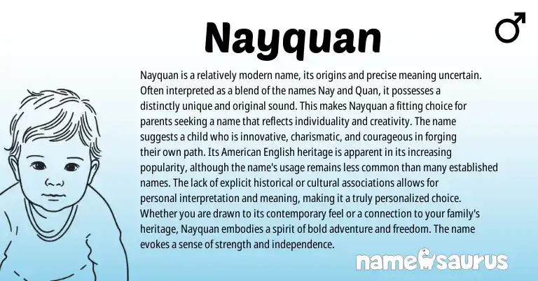Infographic about Nayquan name meaning, Nayquan is a name from Other origin(s).