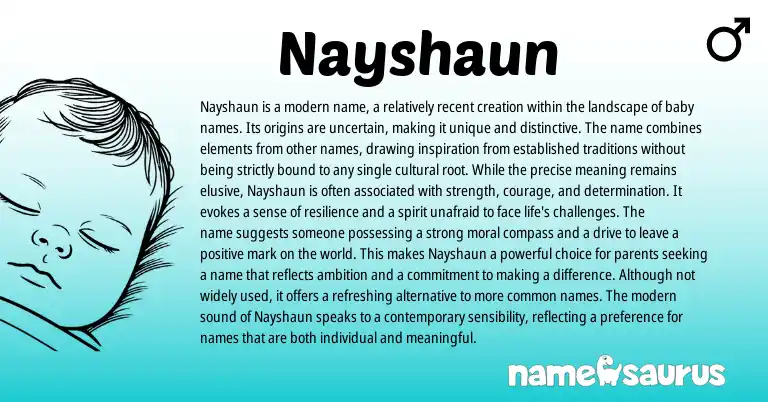Infographic about Nayshaun name meaning, Nayshaun is a name from Other origin(s).