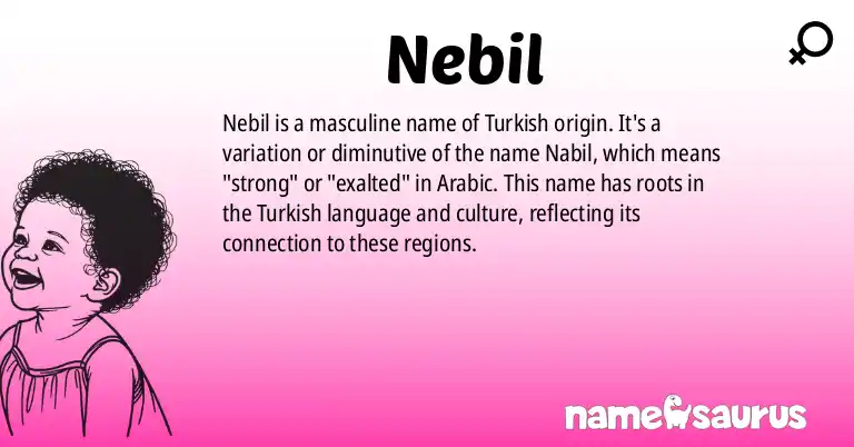 Infographic about Nebil name meaning, Nebil is a name from Turkish origin(s).