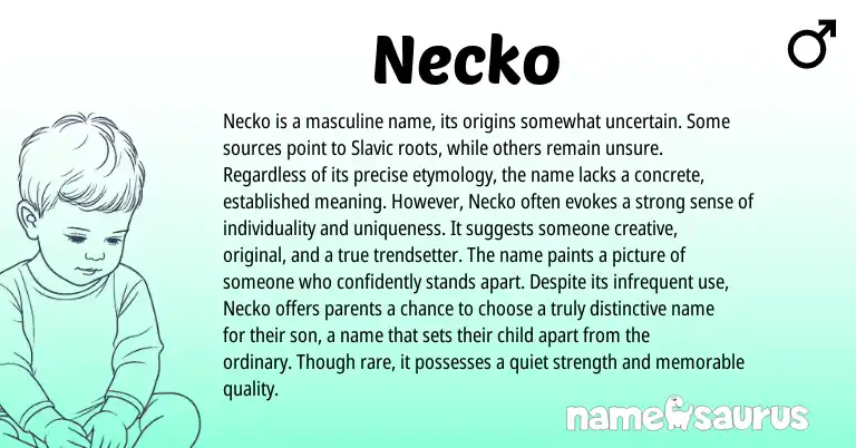 Infographic about Necko name meaning, Necko is a name from Slavic origin(s).