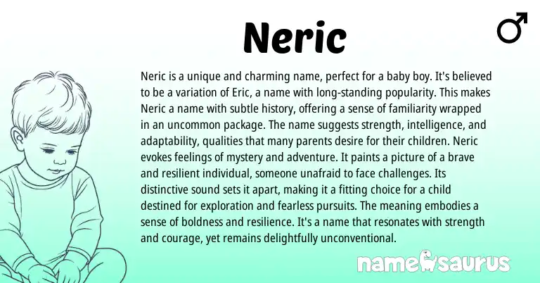 Infographic about Neric name meaning, Neric is a name from English origin(s).