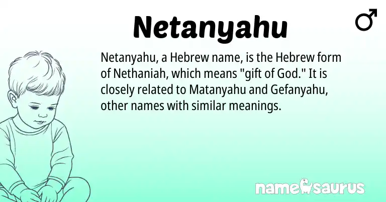 Infographic about Netanyahu name meaning, Netanyahu is a name from Hebrew origin(s).