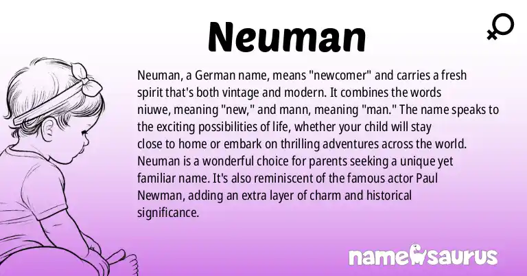 Infographic about Neuman name meaning, Neuman is a name from German origin(s).