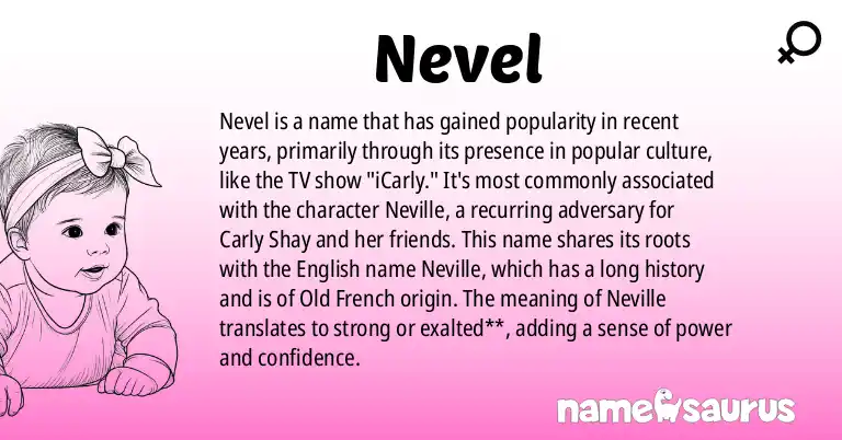 Infographic about Nevel name meaning, Nevel is a name from Popular Culture origin(s).