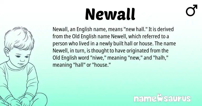 Infographic about Newall name meaning, Newall is a name from Old English, English origin(s).