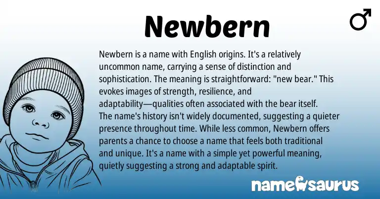 Infographic about Newbern name meaning, Newbern is a name from English origin(s).