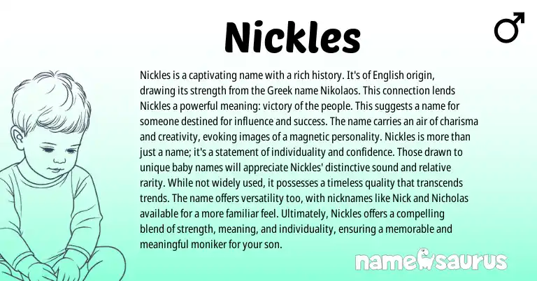 Infographic about Nickles name meaning, Nickles is a name from English origin(s).