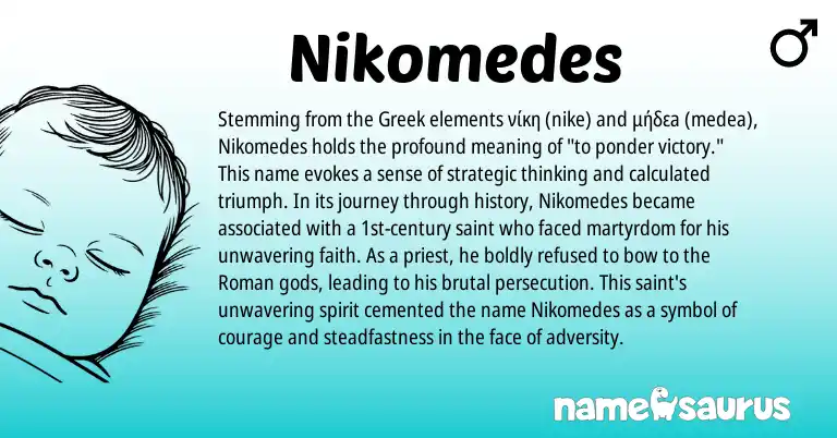 Infographic about Nikomedes name meaning, Nikomedes is a name from Roman, Greek origin(s).