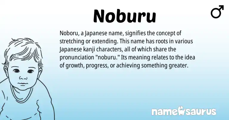 Infographic about Noburu name meaning, Noburu is a name from Japanese origin(s).