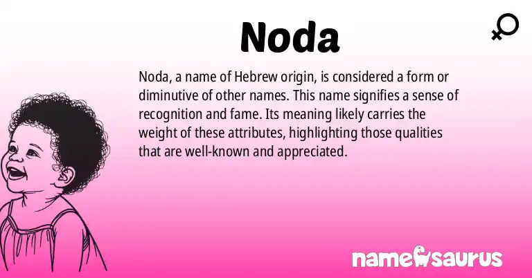 Infographic about Noda name meaning, Noda is a name from Hebrew origin(s).