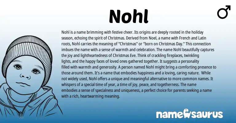 Infographic about Nohl name meaning, Nohl is a name from French, Germanic origin(s).