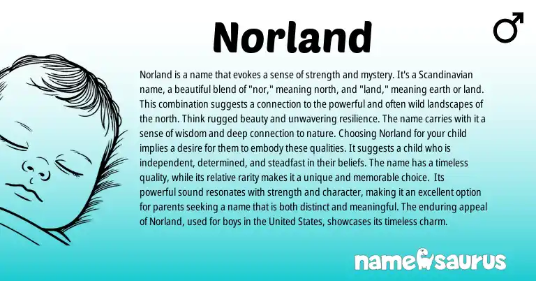 Infographic about Norland name meaning, Norland is a name from Scandinavian, English origin(s).