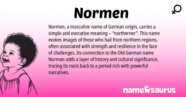 Infographic about Normen name meaning, Normen is a name from German origin(s).