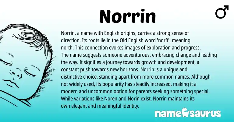 Infographic about Norrin name meaning, Norrin is a name from English origin(s).