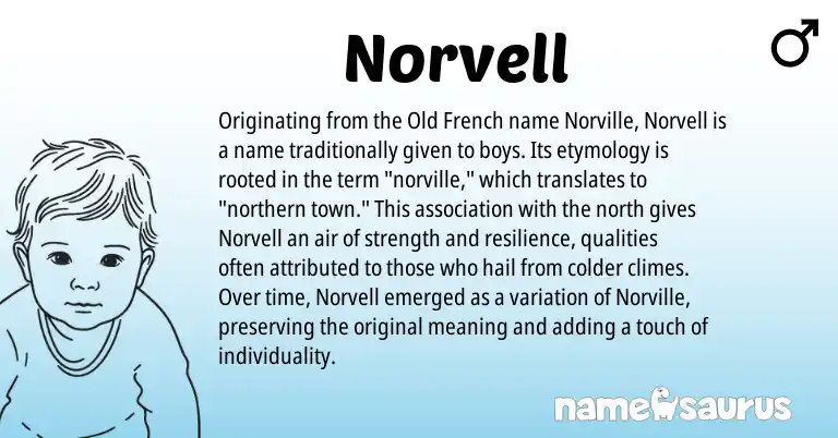 Infographic about Norvell name meaning, Norvell is a name from Old French origin(s).