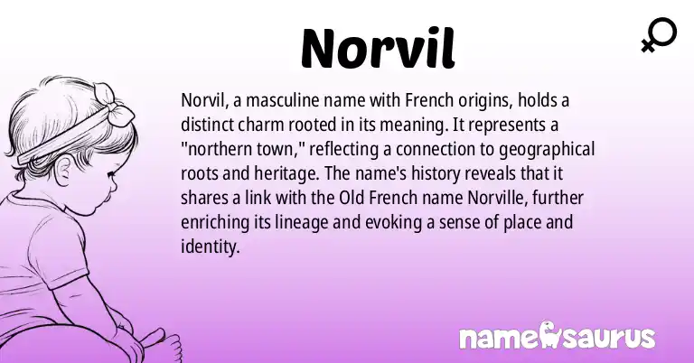 Infographic about Norvil name meaning, Norvil is a name from French origin(s).